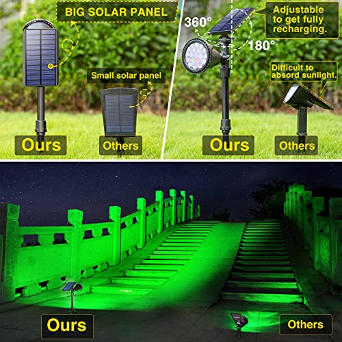 ROSHWEY Solar Outdoor Lights Waterproof, 9 Lighting Modes Solar Garden Lights Colored Landscape Spotlights Spot Lights Outdoor for Backyard House Yard Pool Patio- 4 Pack