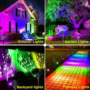 ROSHWEY Solar Outdoor Lights Waterproof, 9 Lighting Modes Solar Garden Lights Colored Landscape Spotlights Spot Lights Outdoor for Backyard House Yard Pool Patio- 4 Pack