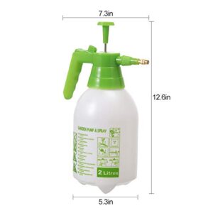 ITISLL Manual Garden Sprayer Hand Lawn Pressure Pump Sprayer Safety Valve Adjustable Brass Nozzle 0.5 Gal 2L