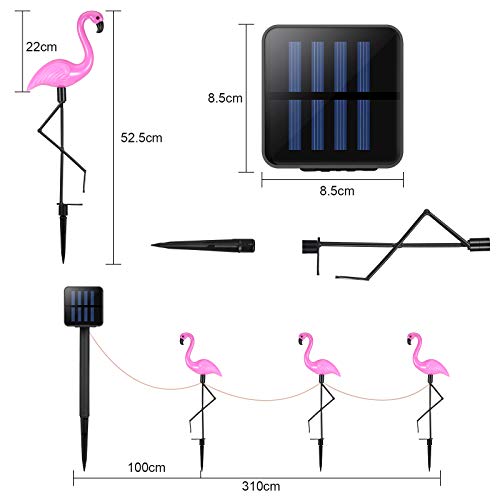 3 Pieces Garden Outdoor Flamingo LED Stake Lights Solar Powered Waterproof for Garden, Lawn, Patio, Pond, Backyard Decor