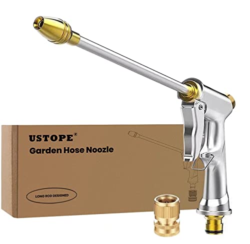 Garden Hose Nozzle, High Pressure Water Hose Nozzle Sprayer Head,fits 3/4” Garden Hose Thread,for Lawn & Garden,Washing Cars,Watering Garden,Cleaning,Showering Dogs&Pets