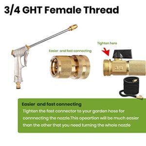 Garden Hose Nozzle, High Pressure Water Hose Nozzle Sprayer Head,fits 3/4” Garden Hose Thread,for Lawn & Garden,Washing Cars,Watering Garden,Cleaning,Showering Dogs&Pets