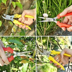 4 PCS Garden Shears, Stainless Steel Garden Scissors With PP Handle, Heavy Duty Hand Garden Clippers, Pruning Shears for flowers, plant, Floral and Bonsai