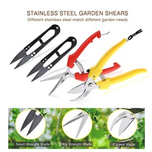 4 PCS Garden Shears, Stainless Steel Garden Scissors With PP Handle, Heavy Duty Hand Garden Clippers, Pruning Shears for flowers, plant, Floral and Bonsai