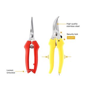 4 PCS Garden Shears, Stainless Steel Garden Scissors With PP Handle, Heavy Duty Hand Garden Clippers, Pruning Shears for flowers, plant, Floral and Bonsai