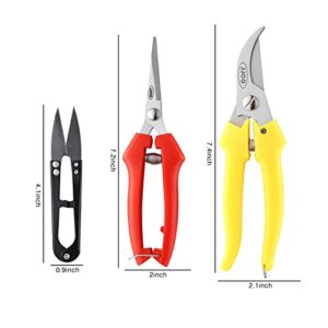 4 PCS Garden Shears, Stainless Steel Garden Scissors With PP Handle, Heavy Duty Hand Garden Clippers, Pruning Shears for flowers, plant, Floral and Bonsai