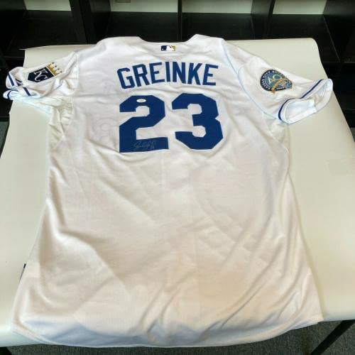 2009 Zack Greinke Kansas City Royals Game-Used & Autographed Home Jersey JSA COA - MLB Autographed Game Used Bats