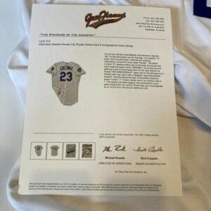 2009 Zack Greinke Kansas City Royals Game-Used & Autographed Home Jersey JSA COA - MLB Autographed Game Used Bats