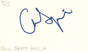 chris squire yes bassist rock music autographed signed index card jsa coa