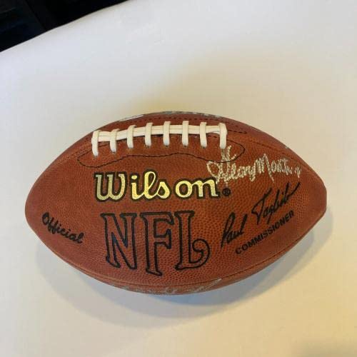 1986 New York Giants Super Bowl Champs Team Signed Wilson NFL Football Steiner - Autographed Footballs