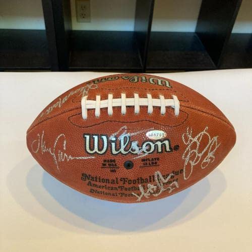 1986 New York Giants Super Bowl Champs Team Signed Wilson NFL Football Steiner - Autographed Footballs