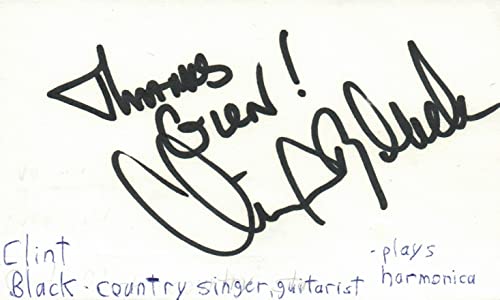 Clint Black Singer Guitarist Harmonica Country Music Signed Index Card JSA COA