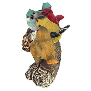 Design Toscano QM223531 Birdy Welcome Sign Garden Bird Statue, 4. 5" Wx10. 5" Dx5 H, Multicolored