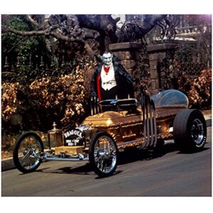 the munsters 8 x 10 photo grandpa/al lewis standing next to dragster kn