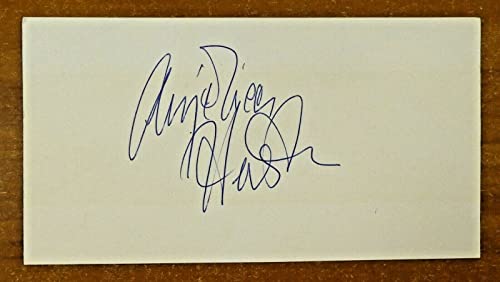 Angelica Huston Addams Family Actress Signed 3x6 Index Card with JSA COA