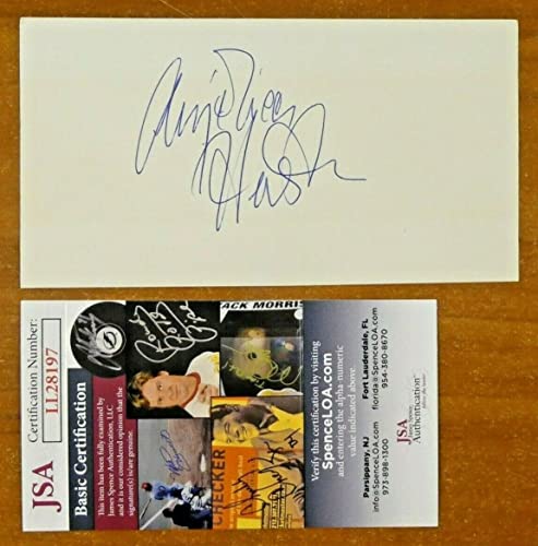 Angelica Huston Addams Family Actress Signed 3x6 Index Card with JSA COA