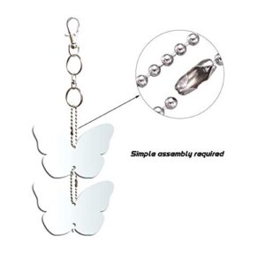 EACILLES Keep Birds Away Mirror Disc, Hanging Reflectors to Scare Birds Away from Your House and Garden, 16 Butterfly Discs