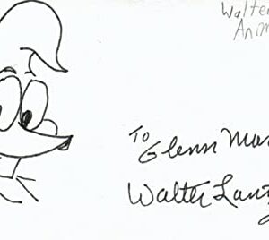 Walter Lantz Cartoonist Woody Autographed Signed Sketched Index Card JSA COA