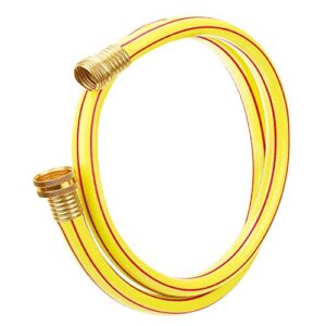 solution4patio 4 ft. short garden hose 5/8 inch yellow lead-in hose male/female commercial brass coupling fittings for water softener, dehumidifier, rv filter and camp water tank #g-h153a06