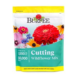 Burpee Cutting 50,000 Bulk, Multi, 1 Bag | 15 Varieties of Non-GMO Flower Perennial Wildflower Seeds Pollinator Mix | Covers 1,000 Sq. Ft, Multicolor