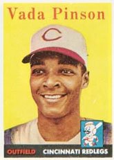 1958 topps regular (baseball) card# 420 vada pinson of the cincinnati reds vg condition