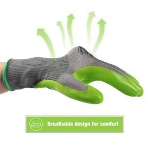 WORKPRO 6 Pairs Garden Gloves, Work Glove with Eco Latex Palm Coated, Working Gloves for Weeding, Digging, Raking and Pruning(M)