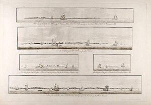 [sable island] [a series of five views on a single plate] `a view of the east end of the isle sable, bearing s:2o w: distant 4 miles, naked sand hills appearing over the land, rams head s:57o w: distant 17 miles’; `the eastern end of the isle sable, taken