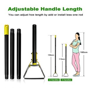 FANFX Adjustable Hula Hoe Garden Tool 5.25FT Long Handle Weeding Loop Stirrup Hoe for Weeding and Loosening Soil