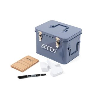 GLOCHYRA Seed Packet Storage Box Garden Seed Storage Organizer - Seed Container Comes with 100 Plant Labels, 10 Seed envelopes, Marker Pen