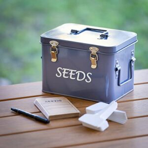 GLOCHYRA Seed Packet Storage Box Garden Seed Storage Organizer - Seed Container Comes with 100 Plant Labels, 10 Seed envelopes, Marker Pen