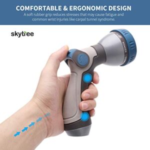 Skytree Hose Nozzle, Metal Garden Spray Hose Nozzle, 8 Patterns Thumb Control Hose Sprayer Nozzle in Lawn and Garden Classic