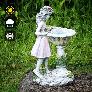 Voveexy Fairy Garden Statue, Solar Garden Angel Figurine Outdoor Decoration Waterproof Resin Garden Sculpture for Patio Yard Lawn Porch Art Decoration Ornament Housewarming Christmas Birthday Gift