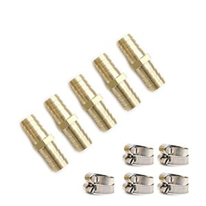 wowoda 5 pcs 1/2″ garden hose connector garden hose fittings hose mender end repair mender kit with stainless clamp