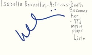 isabelle rossellini actress death becomes autographed signed index card jsa coa