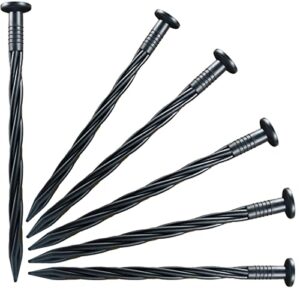 60-pack 8 inch plastic edging nails, landscape edging stakes spiral nylon yard garden anchoring spikes for artificial turf, paver edging, weed barrier, tent