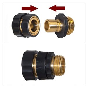 Hourleey Garden Hose Quick Connector, 3/4 Inch Male and Female Garden Hose Fitting Quick Connector (4 Set)