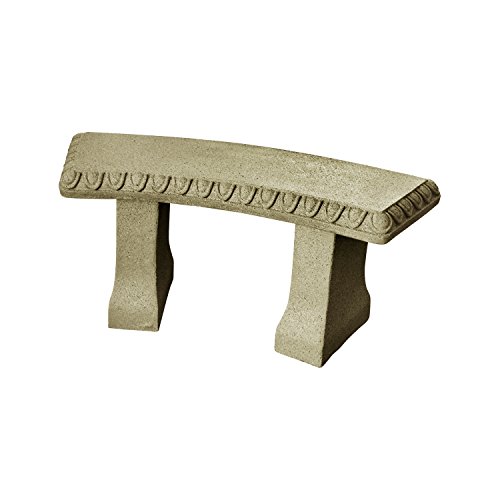 Garden Bench – Natural Sandstone Appearance – HDPE polyethylene plastic – Lightweight – 12” Height