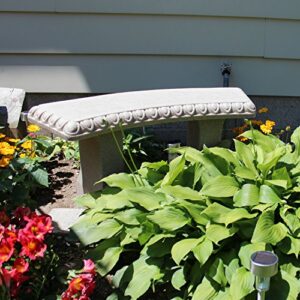 Garden Bench – Natural Sandstone Appearance – HDPE polyethylene plastic – Lightweight – 12” Height