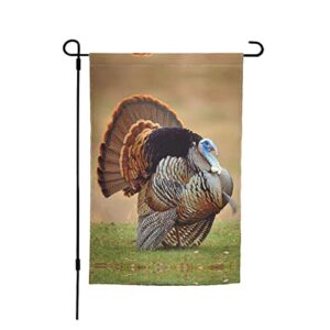 duble sided vertical wild turkey hunting print polyester garden flag banner 12 x 18 inch for outdoor home garden flower pot anniversary party yard decor