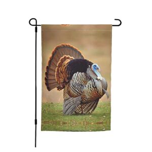 Duble Sided Vertical Wild Turkey Hunting Print Polyester Garden Flag Banner 12 X 18 Inch For Outdoor Home Garden Flower Pot Anniversary Party Yard Decor