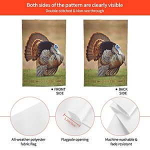 Duble Sided Vertical Wild Turkey Hunting Print Polyester Garden Flag Banner 12 X 18 Inch For Outdoor Home Garden Flower Pot Anniversary Party Yard Decor