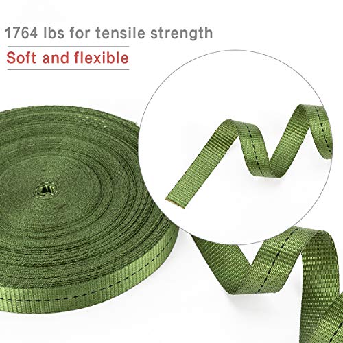 Biubee 108 Feet Long 1 Inch Wide Green Tree Tie Strap- Green Staking and Guying Material Garden Tie Plant Tie for Outdoor Use, 1763 Lbs Strength