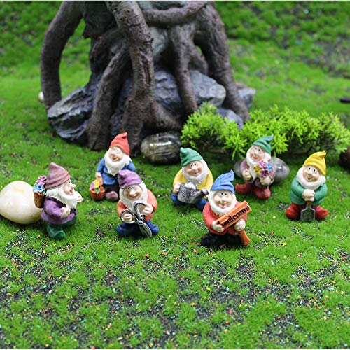 HONEYSHOW Fairy Garden Accessories Outdoor,Garden Gnomes Decorations-Mini Gnomes Garden Set/Seven Dwarfs Statue for Fairy Garden/Flower Pot/Home Decoration.