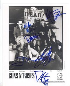 guns n’ roses full rock band reprint signed promo photo #2 rp axl rose slash