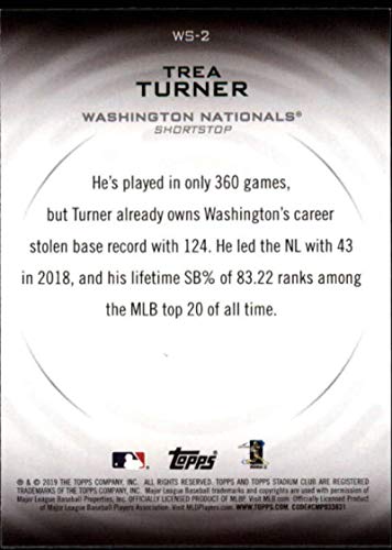 2019 Topps Stadium Club Warp Speed #WS-2 Trea Turner Washington Nationals MLB Baseball Trading Card