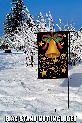 Toland Home Garden 119257 Bell Christmas Flag 12x18 Inch Double Sided Christmas Garden Flag for Outdoor House Flag Yard Decoration