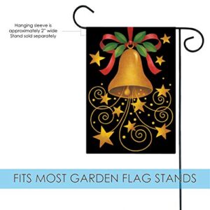 Toland Home Garden 119257 Bell Christmas Flag 12x18 Inch Double Sided Christmas Garden Flag for Outdoor House Flag Yard Decoration