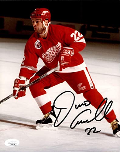 Dino Ciccarelli Signed Detroit Red Wings SlapShot 8x10 Photo JSA COA - Autographed NHL Photos