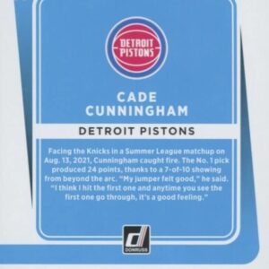 2021-22 Panini Donruss Cade Cunningham Detroit Pistons Rated Rookie Basketball Card #211