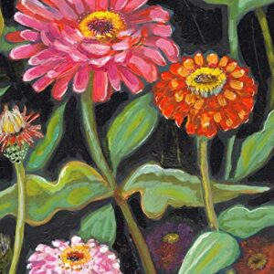 Toland Home Garden 1112500 Zinnias On Black 12.5 x 18 Inch Decorative, Garden Flag (12.5" x 18")